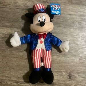 Disney Mickey Mouse Patriotic Plush with Blue Jacket, Vintage